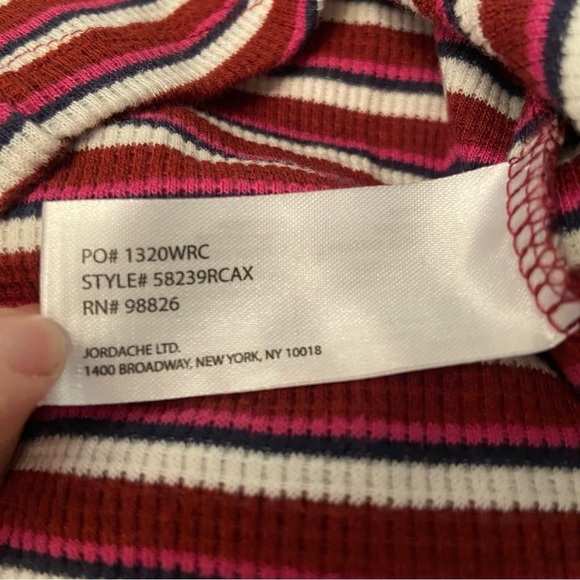U.S. Polo Assn. women’s red‎ & white striped long-sleeved top  in size large - Picture 8 of 9